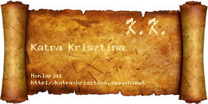 Katra Krisztina névjegykártya